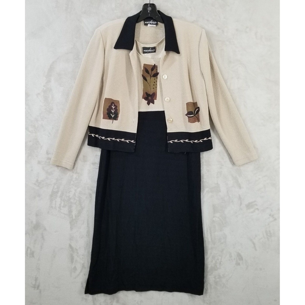 Vtg Skirt‎ Set Women Petite S 10 Tank Maxi Dress Jacket Everyday Granny Art 90's